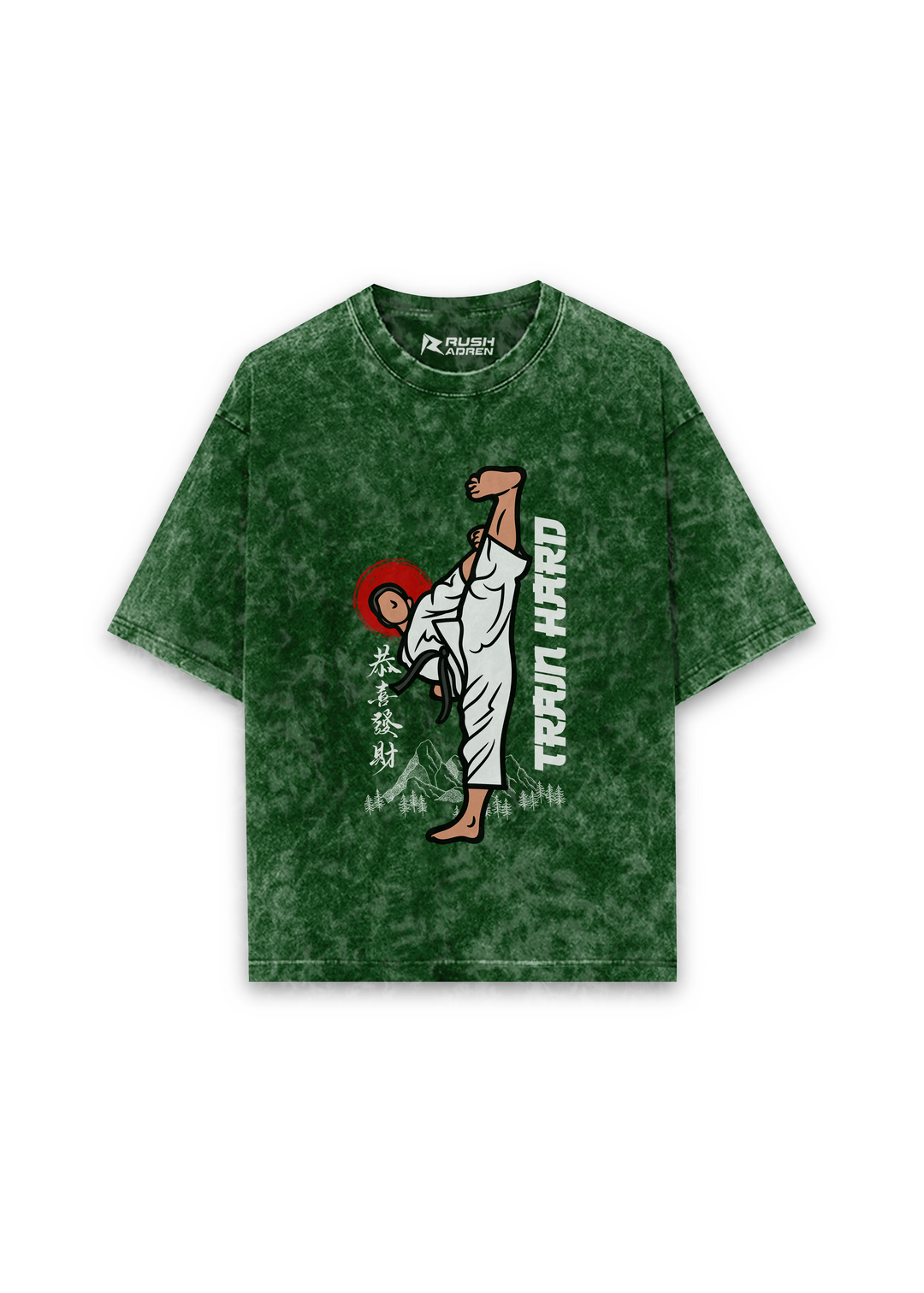 Train Hard Acid Wash Oversized T-shirt