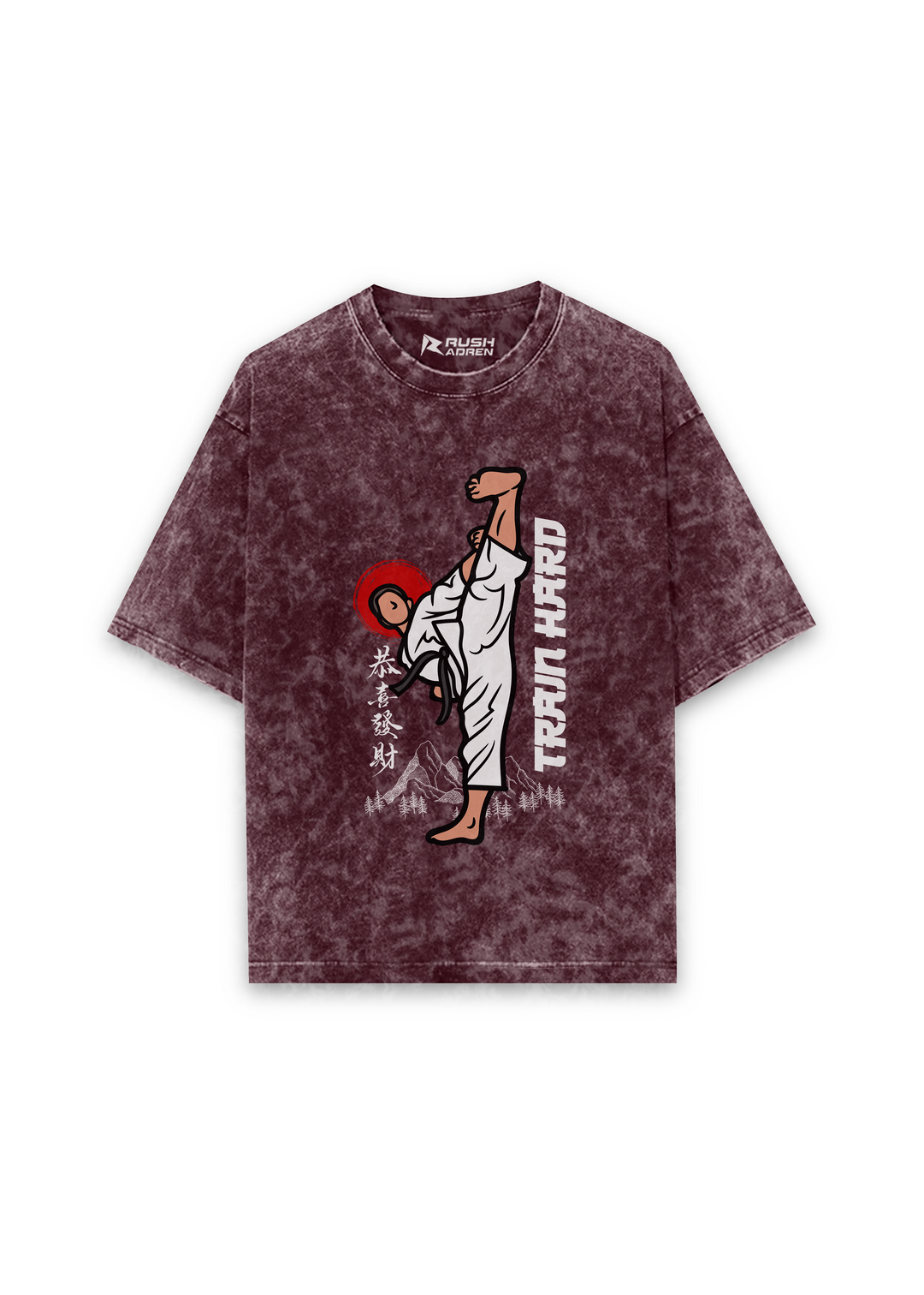 Train Hard Acid Wash Oversized T-shirt