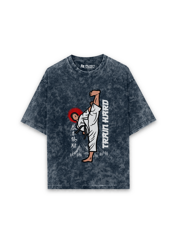 Train Hard Acid Wash Oversized T-shirt