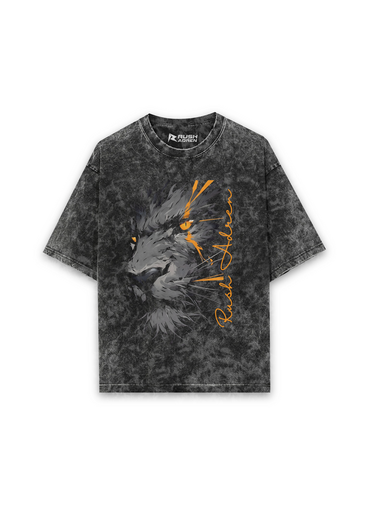 Fierce Lion Acid Wash Oversized T-shirt
