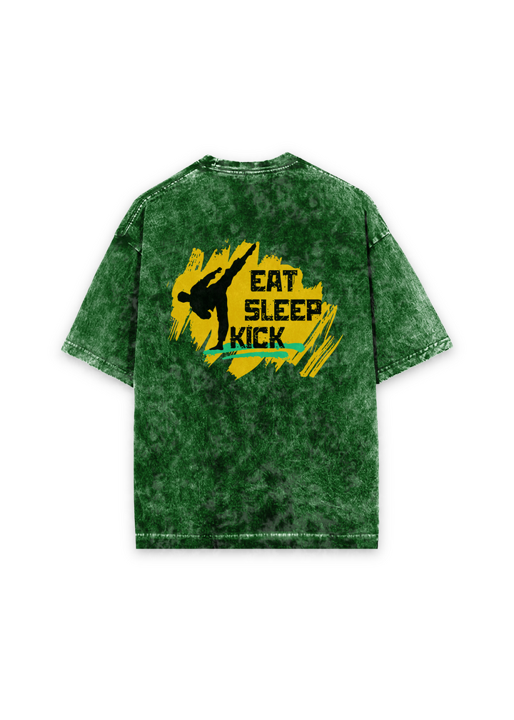 Eat Sleep Kick Acid Wash Oversized T-shirt