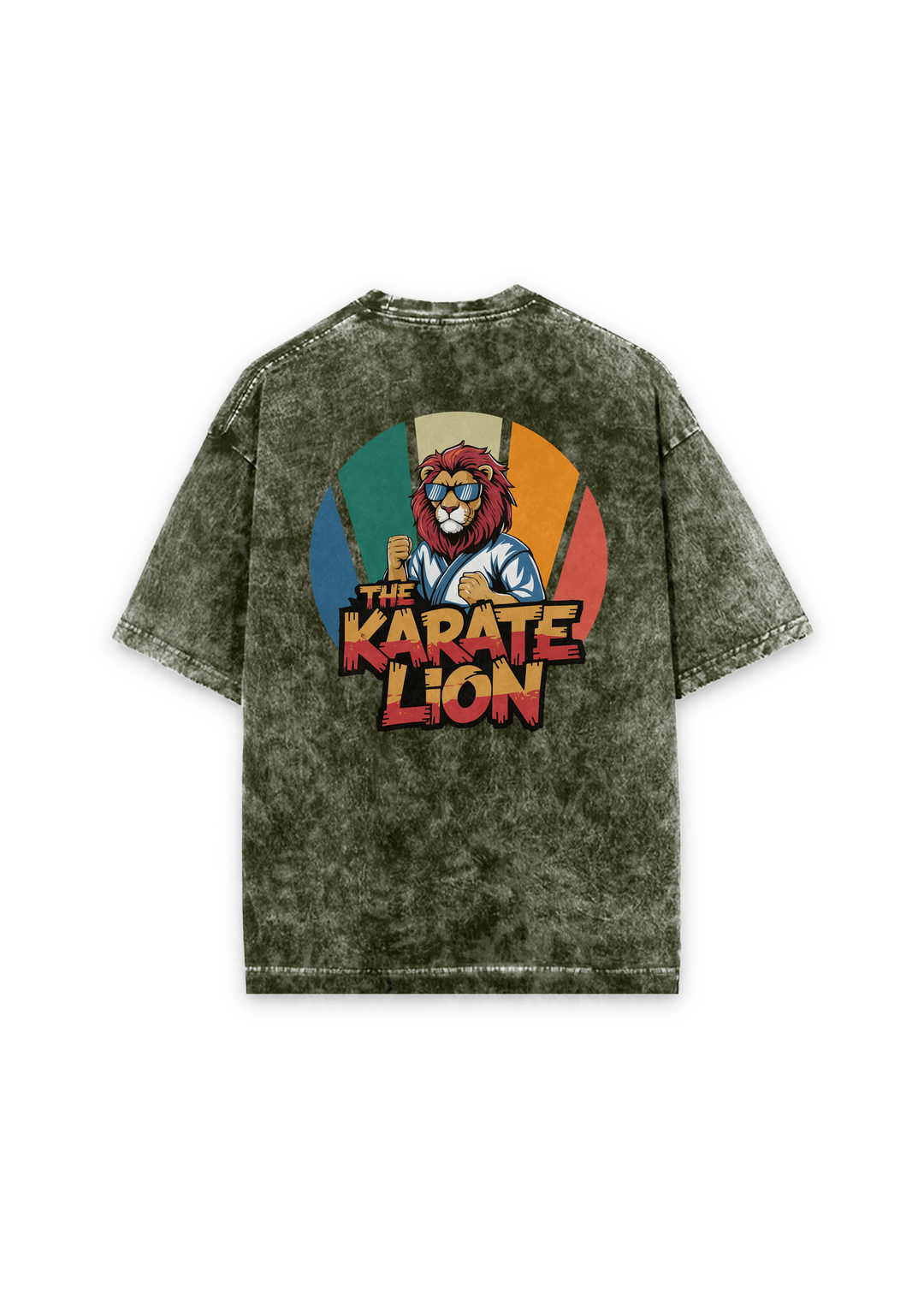 Karate Lion Acid Wash Oversized T-shirt