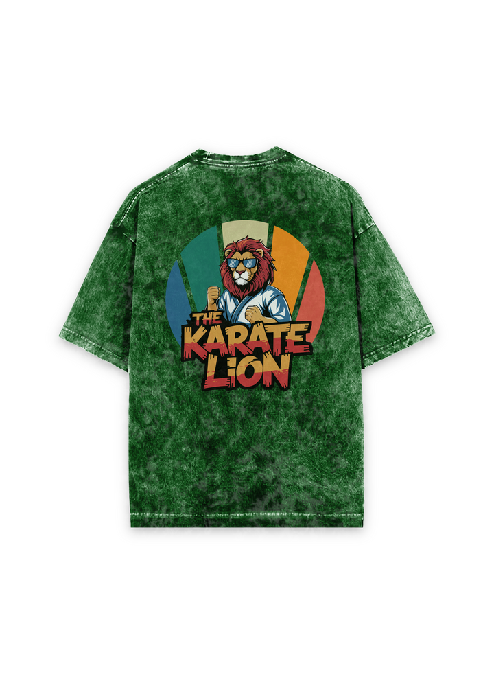 Karate Lion Acid Wash Oversized T-shirt