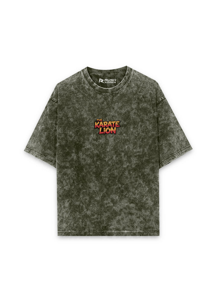 Karate Lion Acid Wash Oversized T-shirt