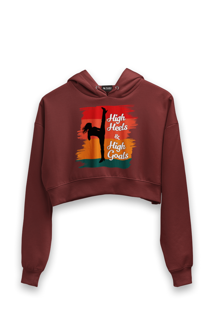 High Heels, High Goals Crop Hoodie