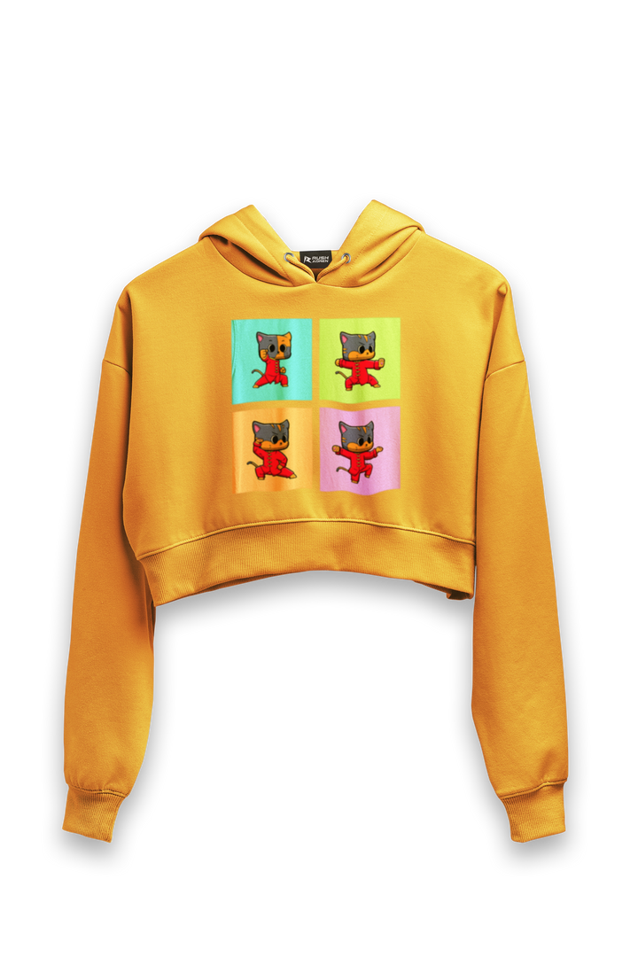 The Karate Cat Crop Hoodie