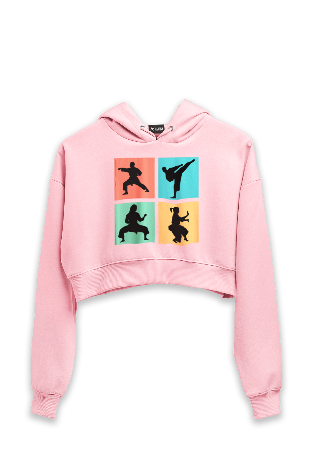 Pop Art Karate Moves Crop Hoodies