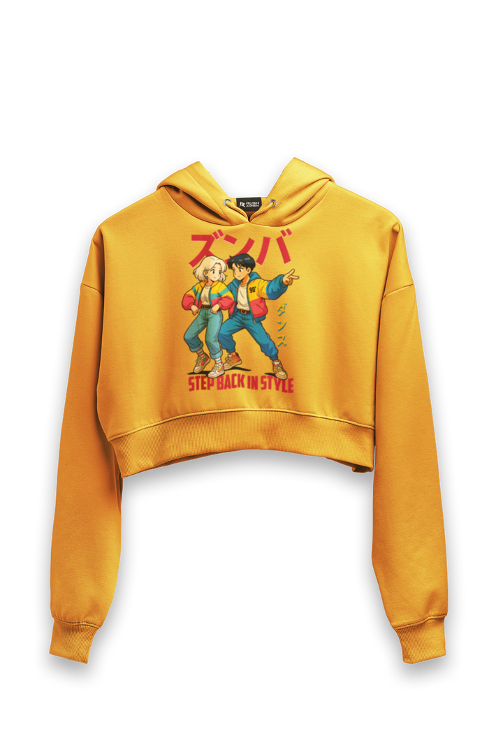Step Back in Style - Female Cropped Hoodie