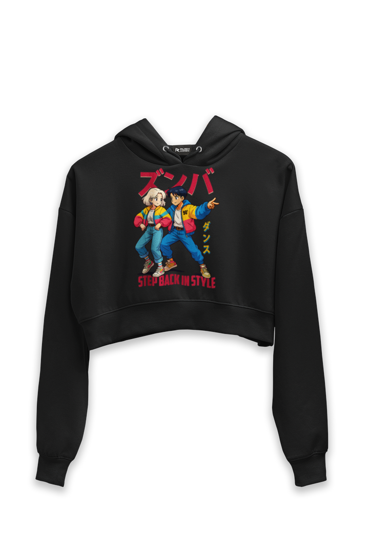 Step Back in Style - Female Cropped Hoodie
