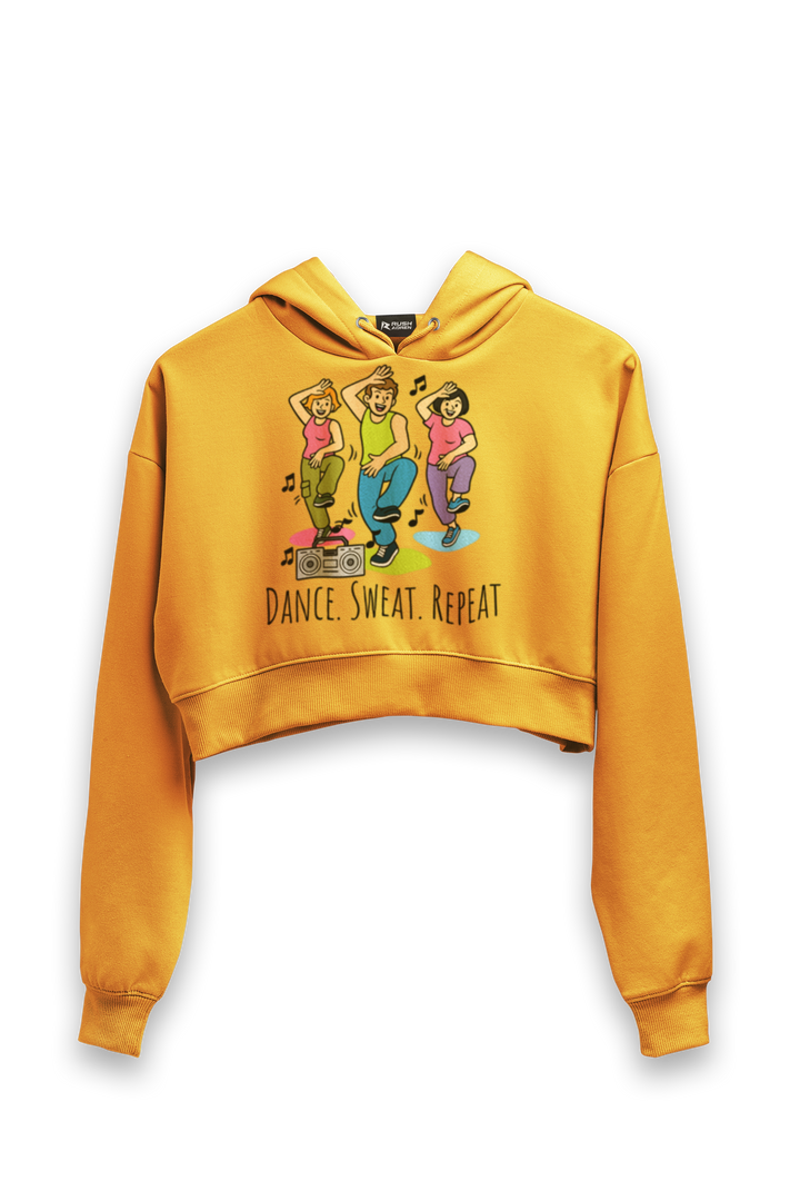 Dance Sweat Repeat - Female Cropped Hoodie