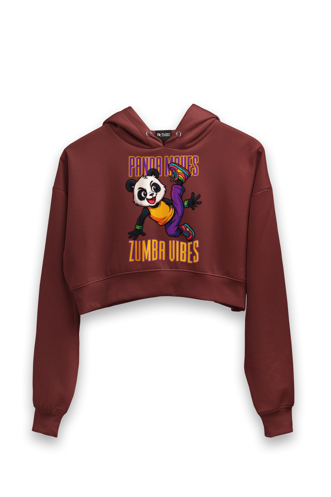Panda Moves Zumba Vibes - Female Cropped Hoodie