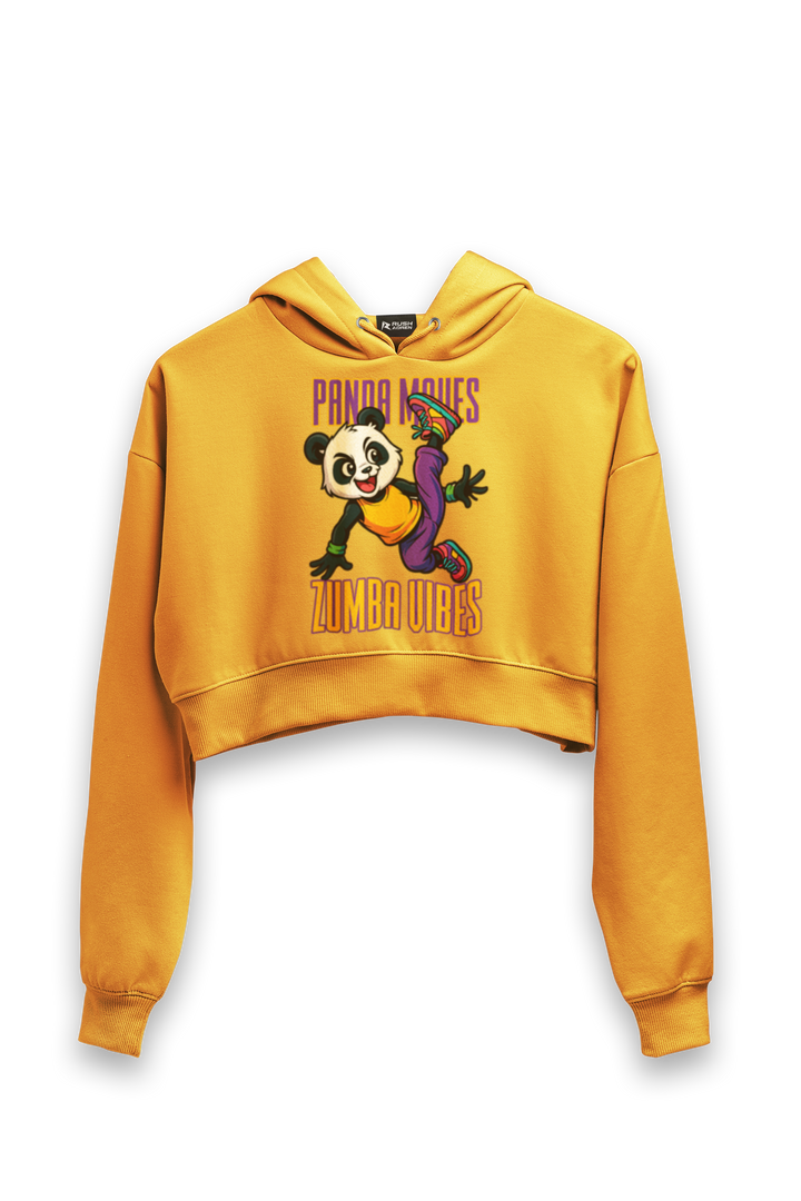Panda Moves Zumba Vibes - Female Cropped Hoodie