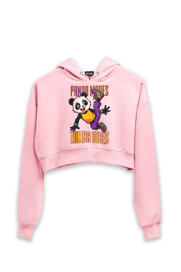 Panda Moves Zumba Vibes - Female Cropped Hoodie