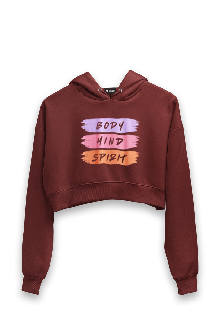 Body Mind Spirit Women Crop Hoodie