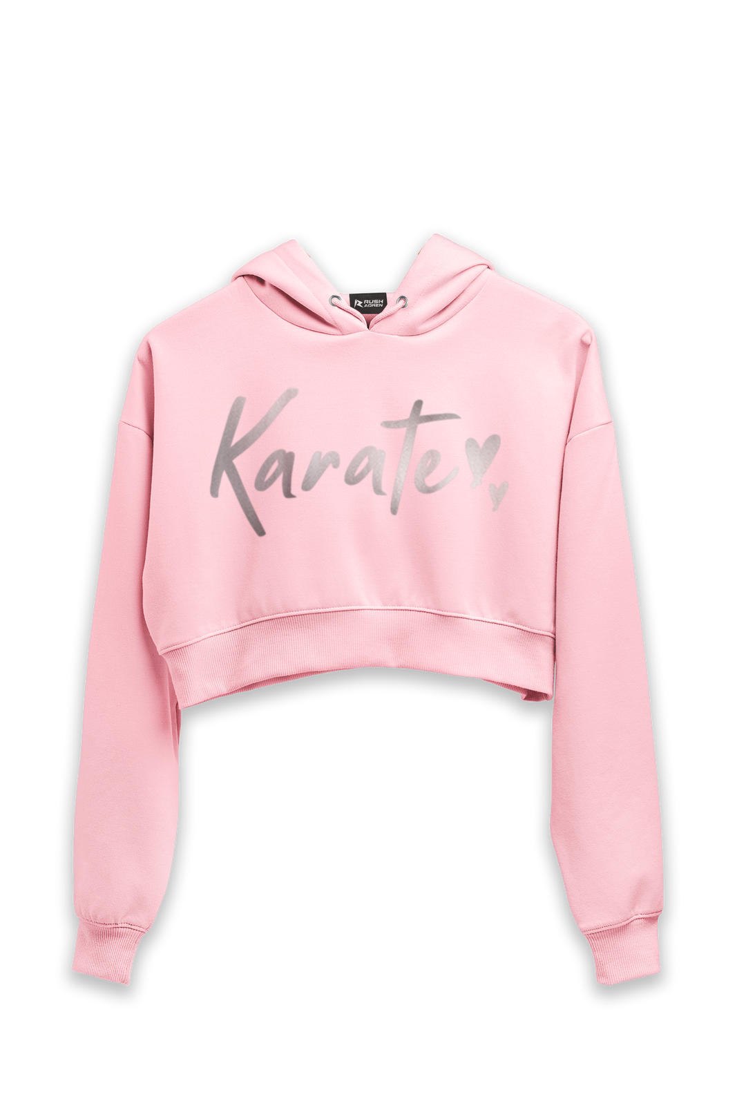 Karate Silver Script Crop Hoodie