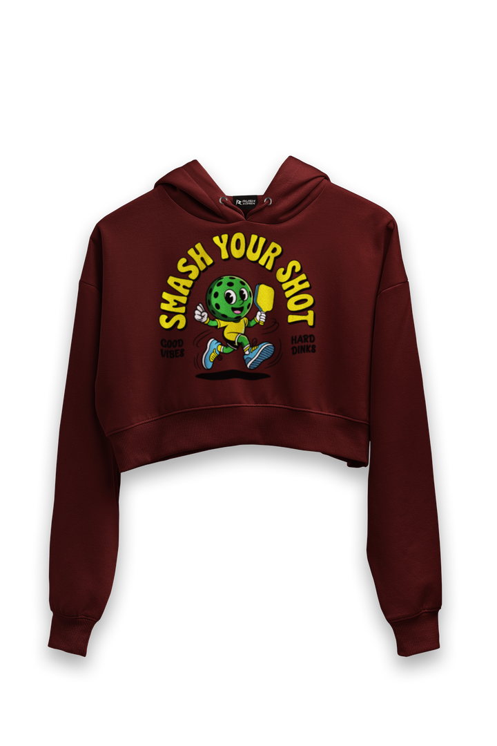 Smash Your Shot - Female Cropped Hoodie