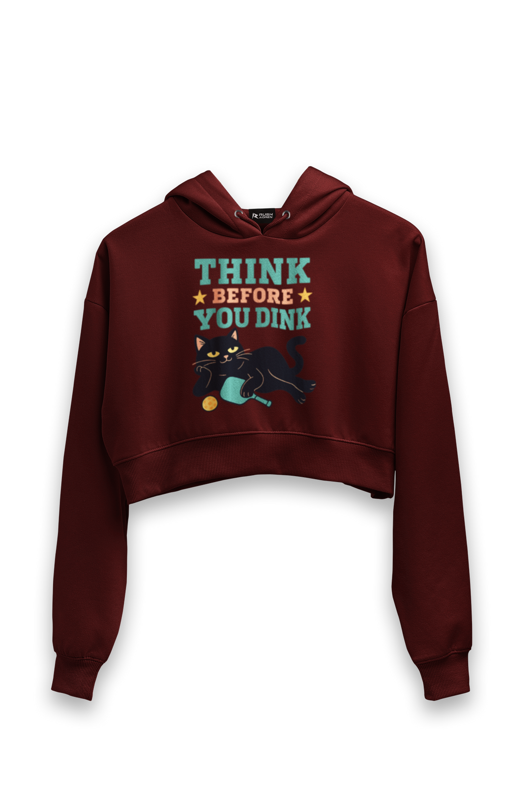 Think Before You Dink - Female Cropped Hoodie