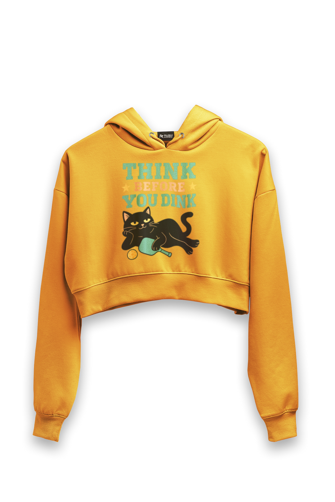 Think Before You Dink - Female Cropped Hoodie