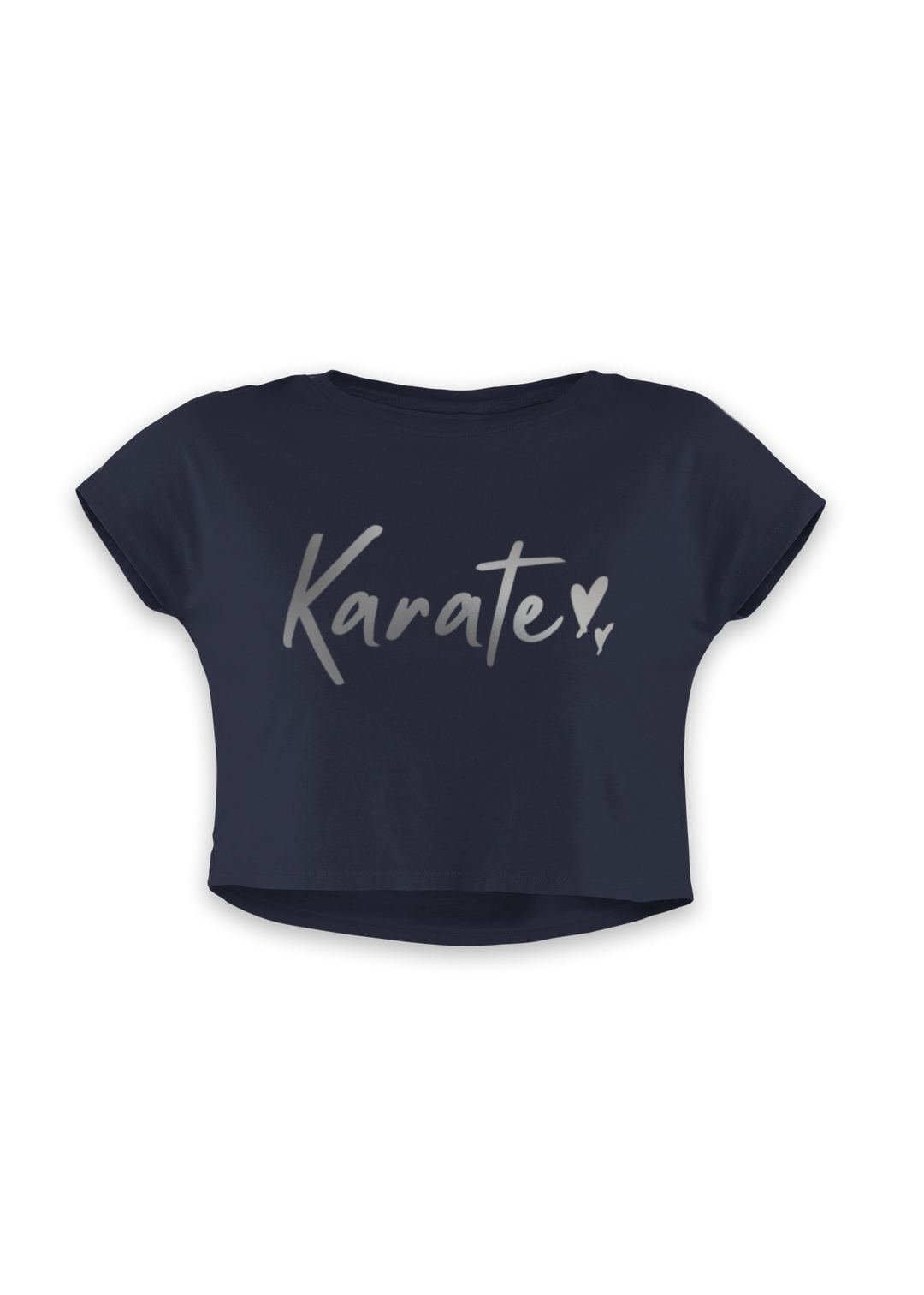 Karate Silver Script Crop Top