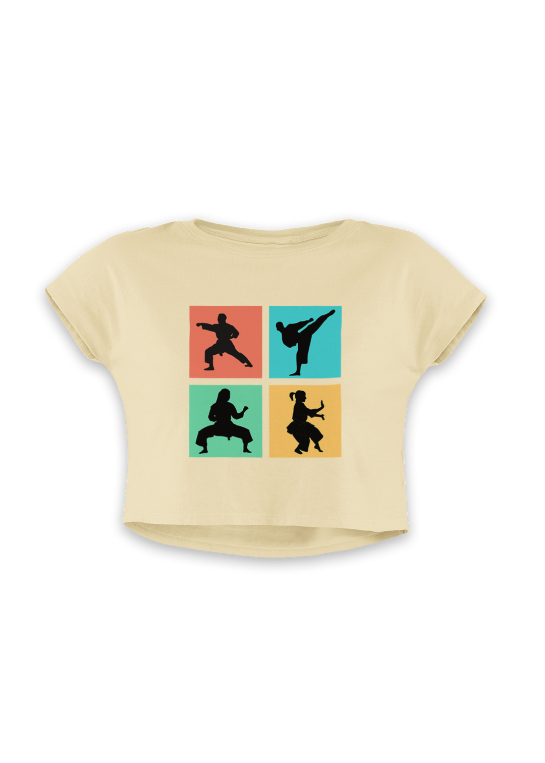 Vibrant Karate Moves Crop Top