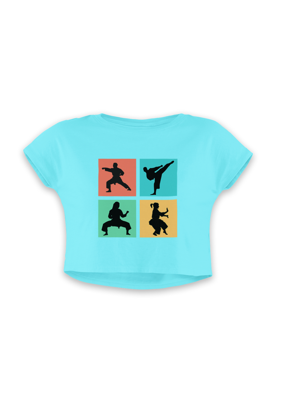 Vibrant Karate Moves Crop Top