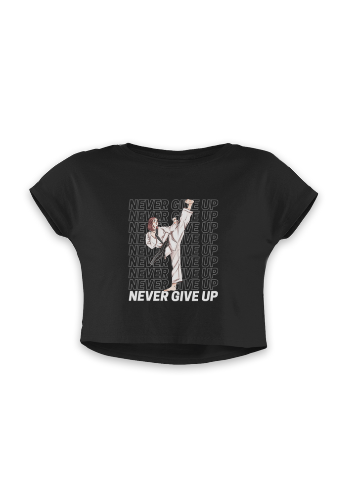 Karate Never Give Up Crop Top