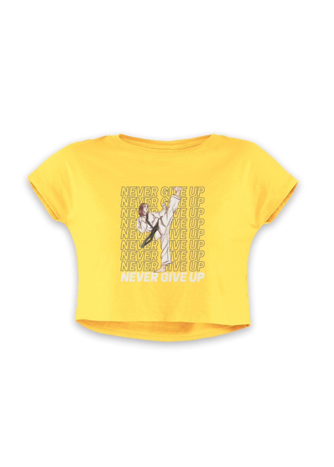 Karate Never Give Up Crop Top