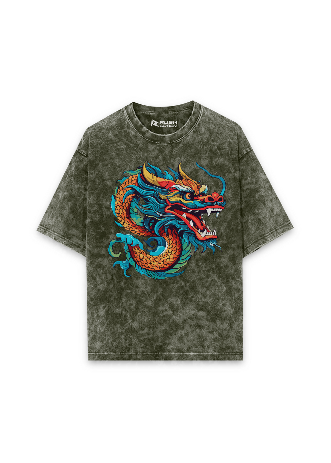 Rush DRAGON LEGACY Acid Wash Oversized T-Shirt