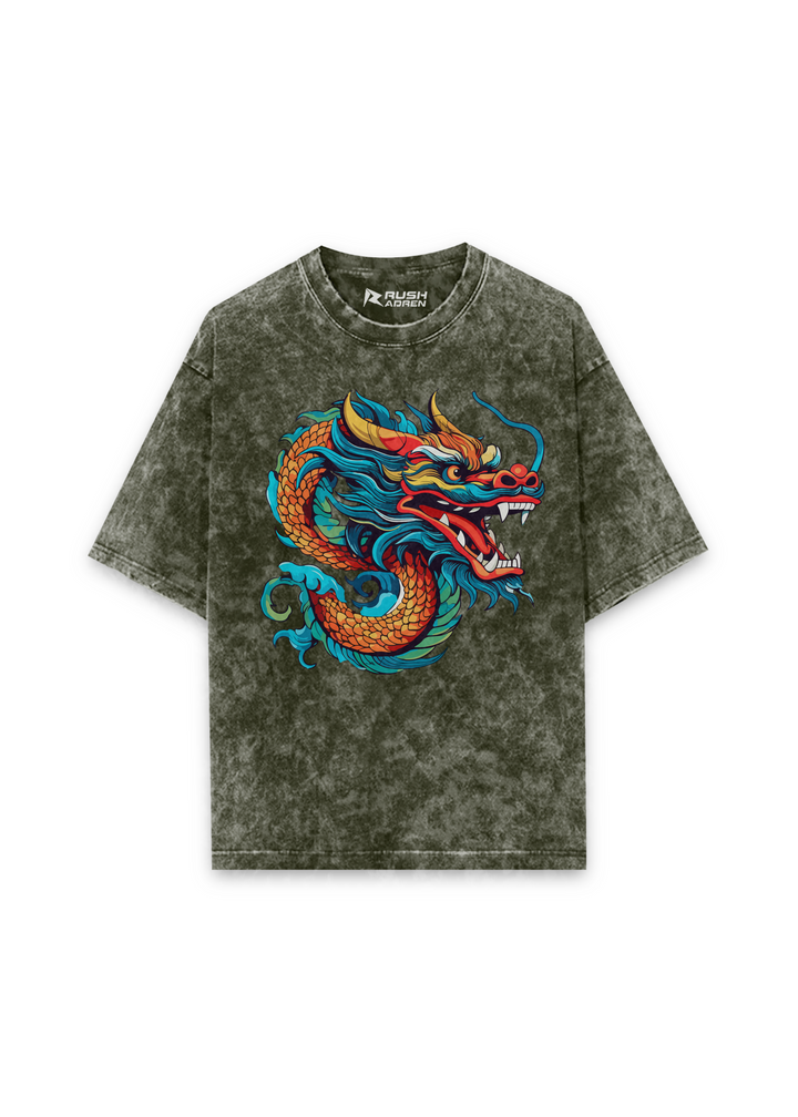 Rush DRAGON LEGACY Acid Wash Oversized T-Shirt