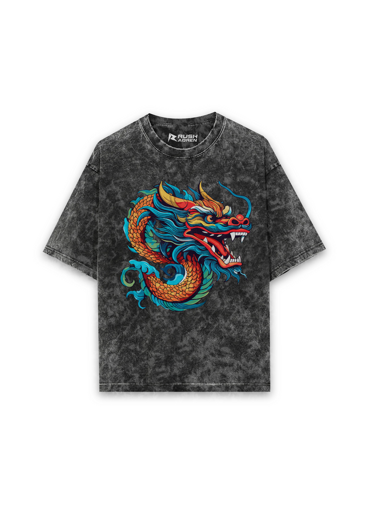 Rush DRAGON LEGACY Acid Wash Oversized T-Shirt