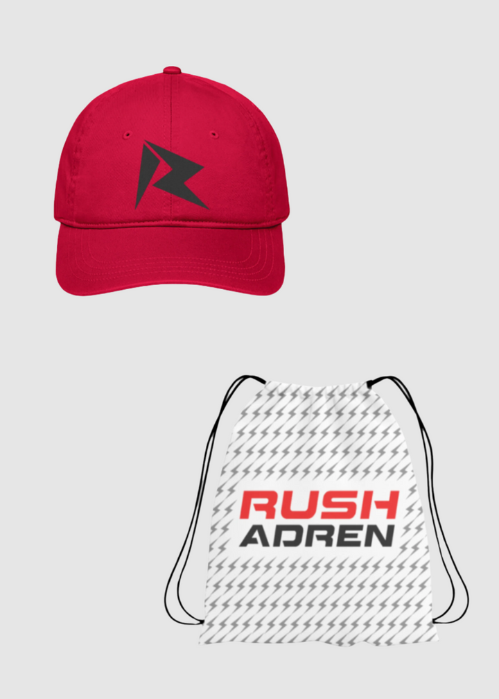 RUSH ADREN Sports Cap & Drawstring Bag Combo Set