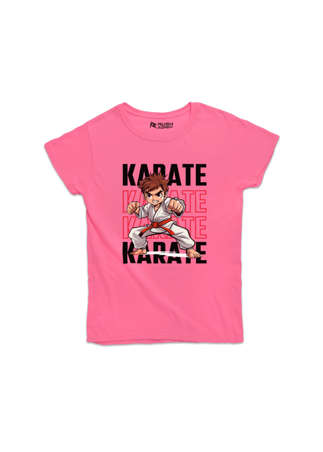 Girls Karate Action Comic Style T-Shirt