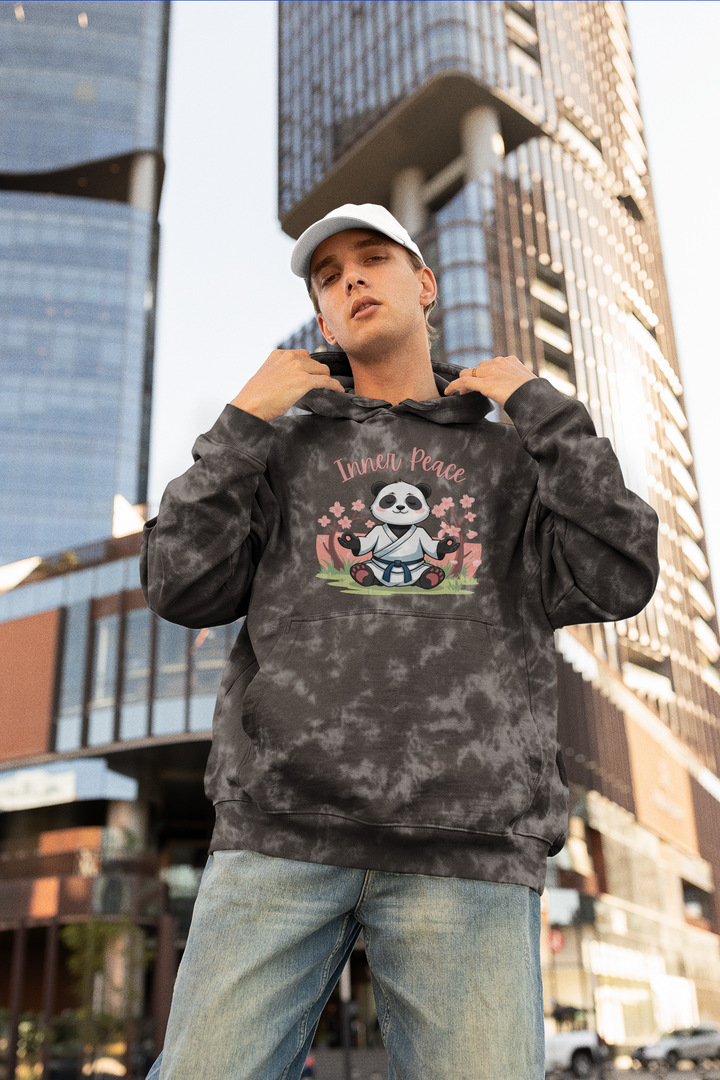 Zen Spirit Panda Acid Wash Hoodie