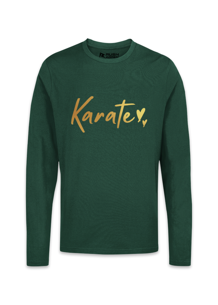 Gold Script Karate Full Sleeve T-Shirt