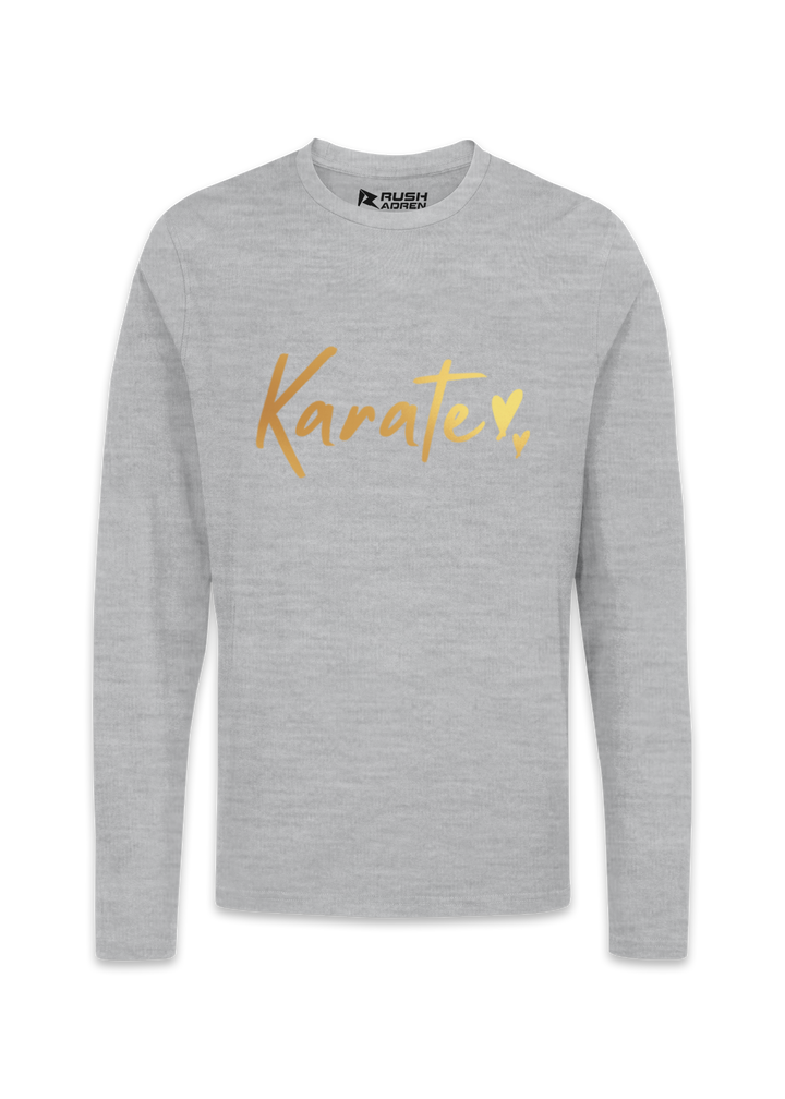 Gold Script Karate Full Sleeve T-Shirt