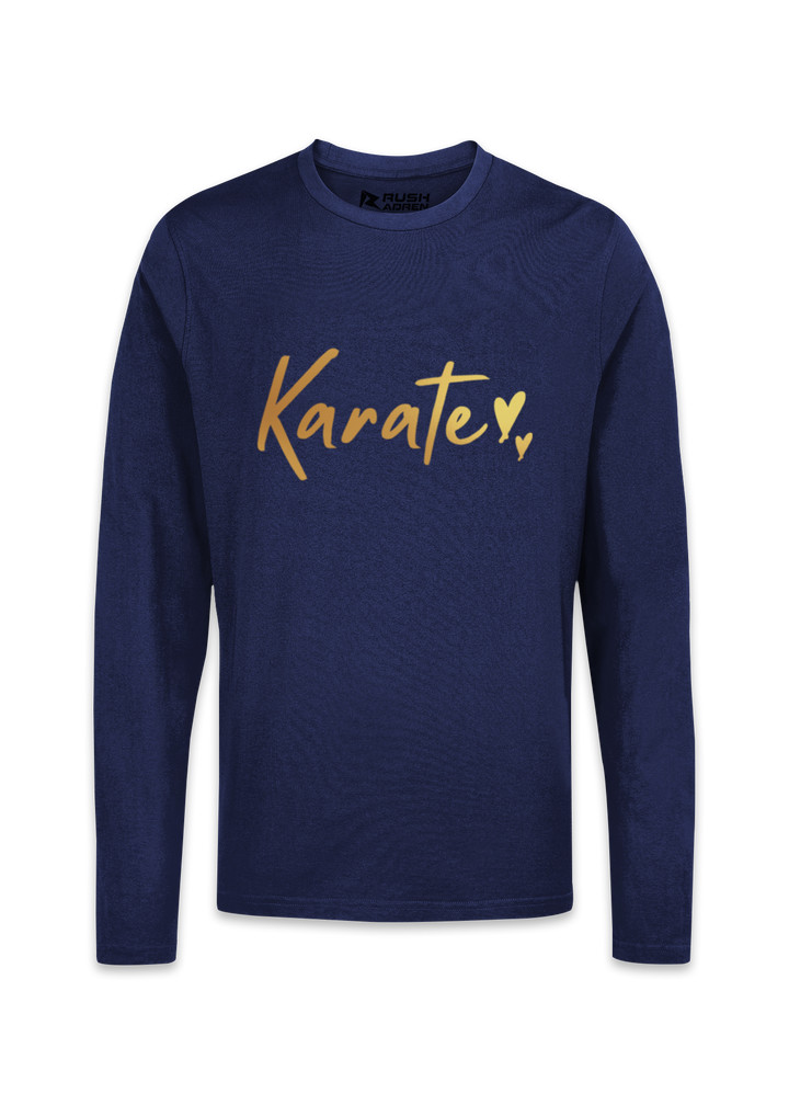 Gold Script Karate Full Sleeve T-Shirt