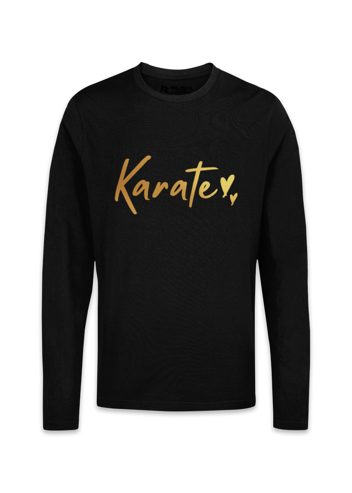 Gold Script Karate Full Sleeve T-Shirt