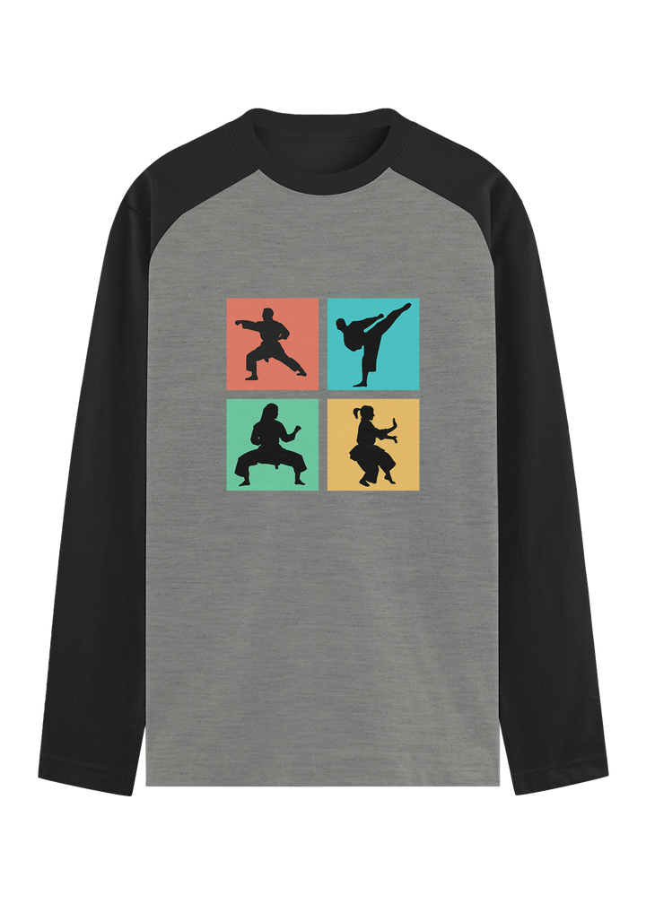 Pop Art Karate Moves Raglan T-Shirt