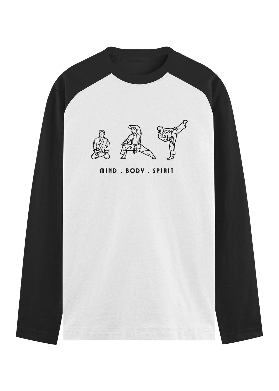 Mind Body Spirit Karate Raglan T-Shirt