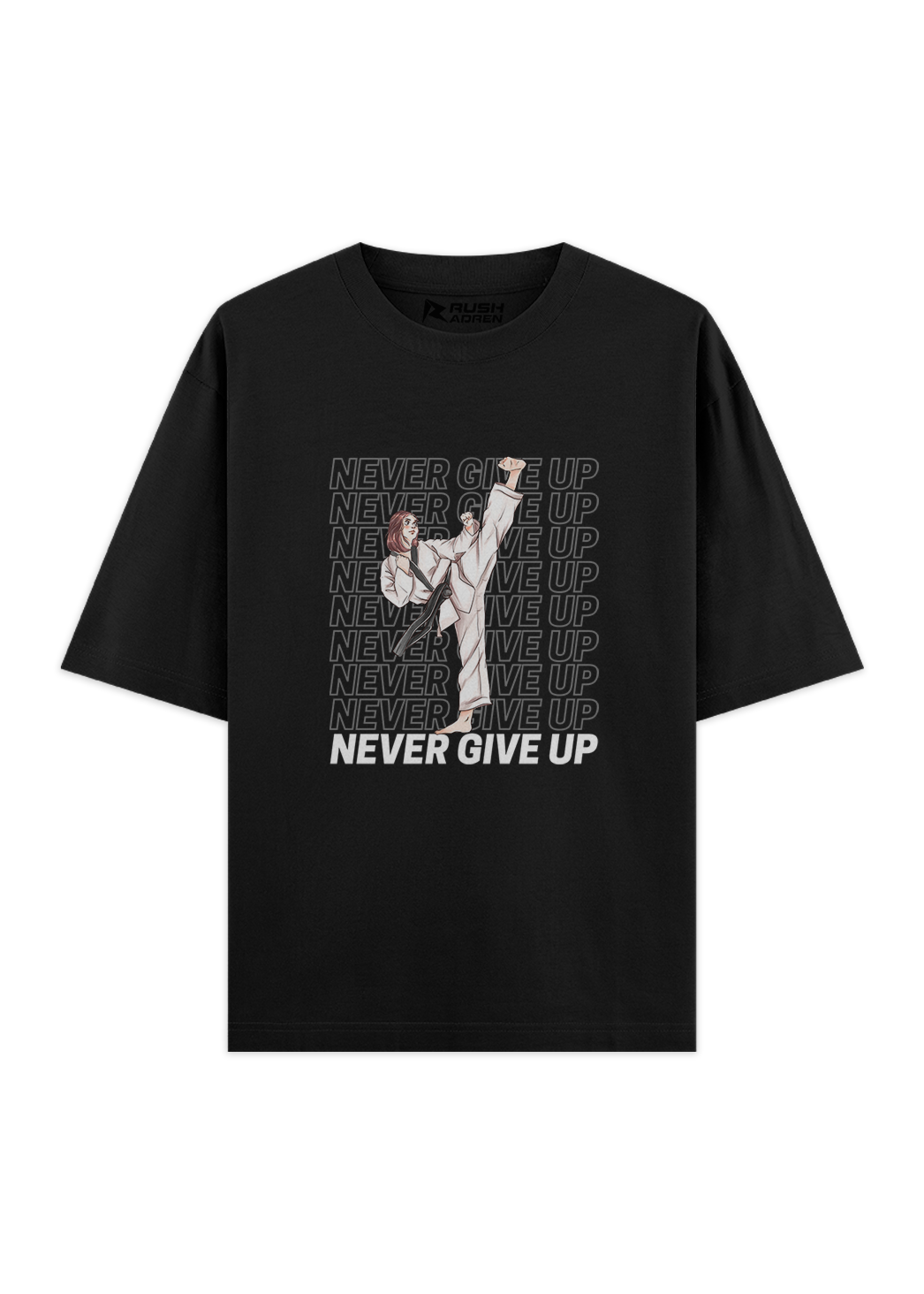 Karate Never Give Up Oversized T-Shirt