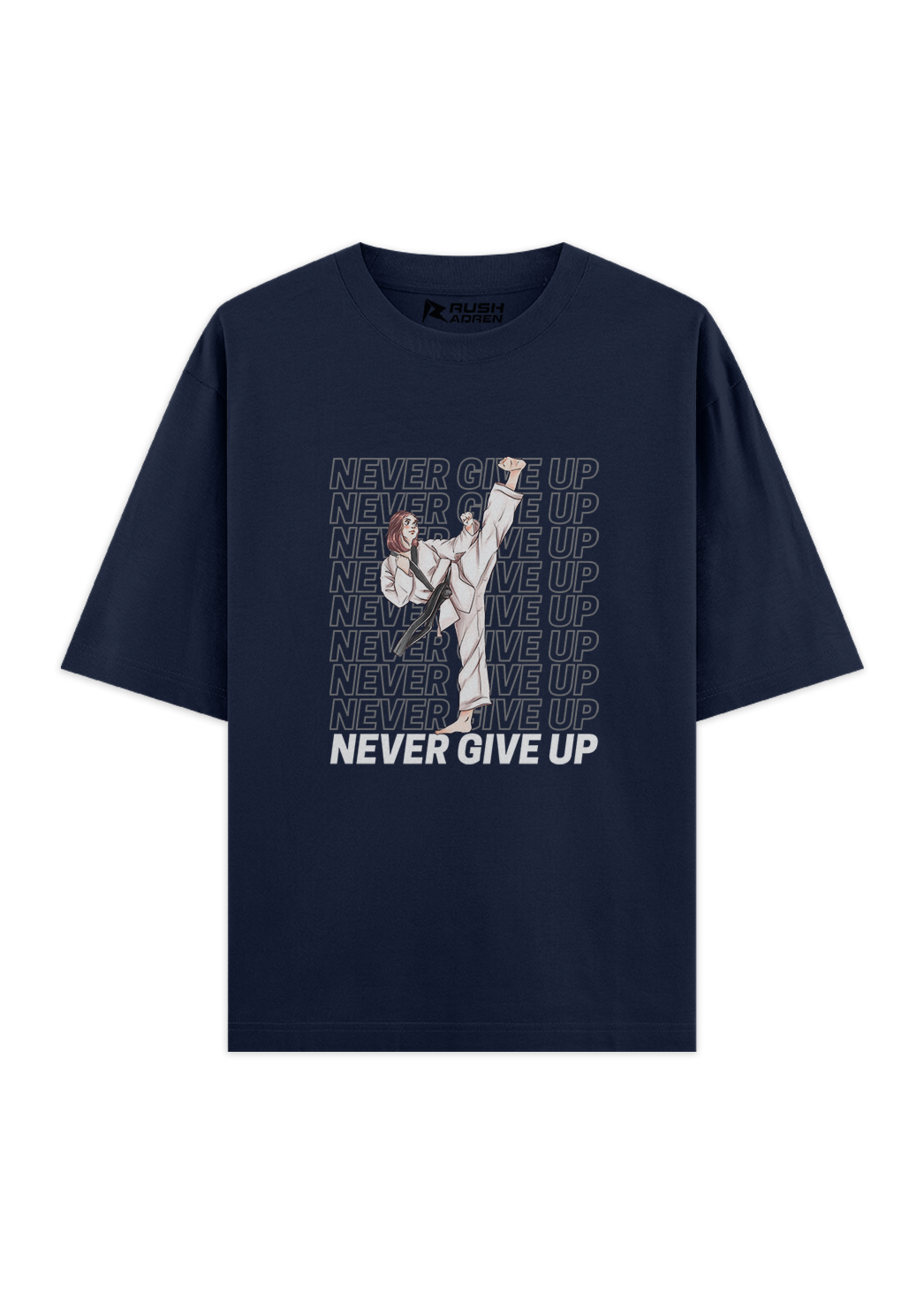 Karate Never Give Up Oversized T-Shirt