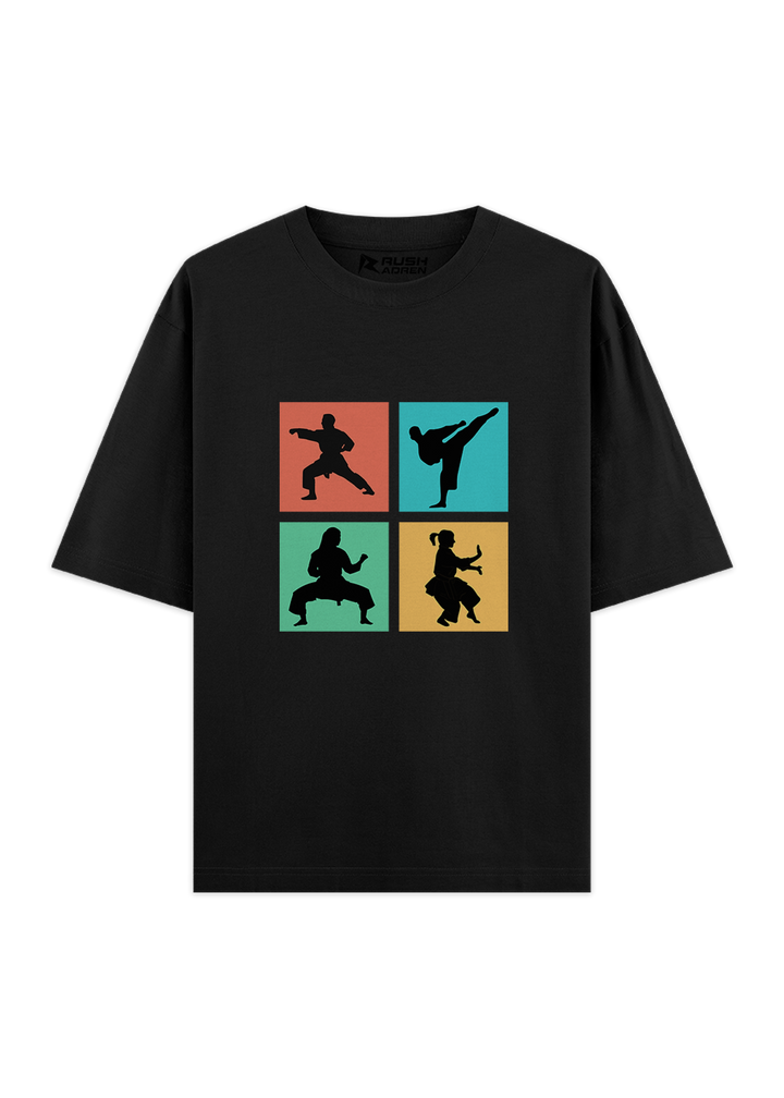 Pop Art Karate Moves Oversized T-Shirt