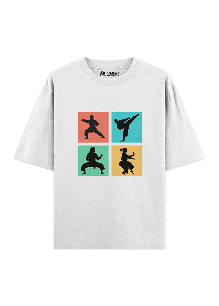Pop Art Karate Moves Oversized T-Shirt