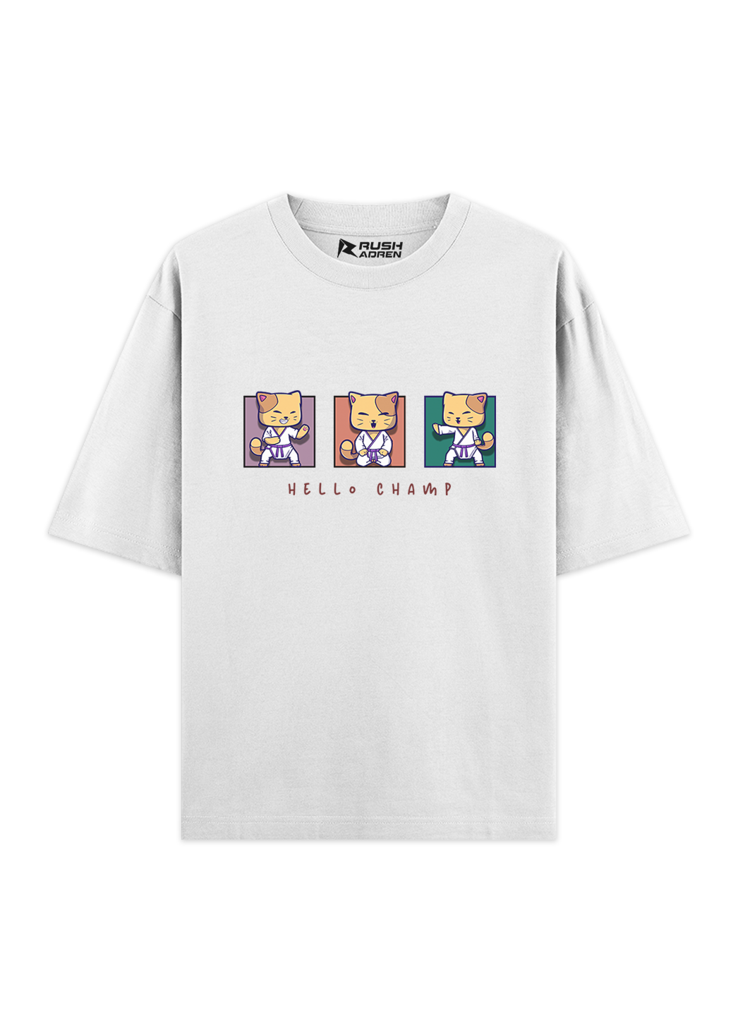 Hello Champ Karate Cat Oversized T-Shirt