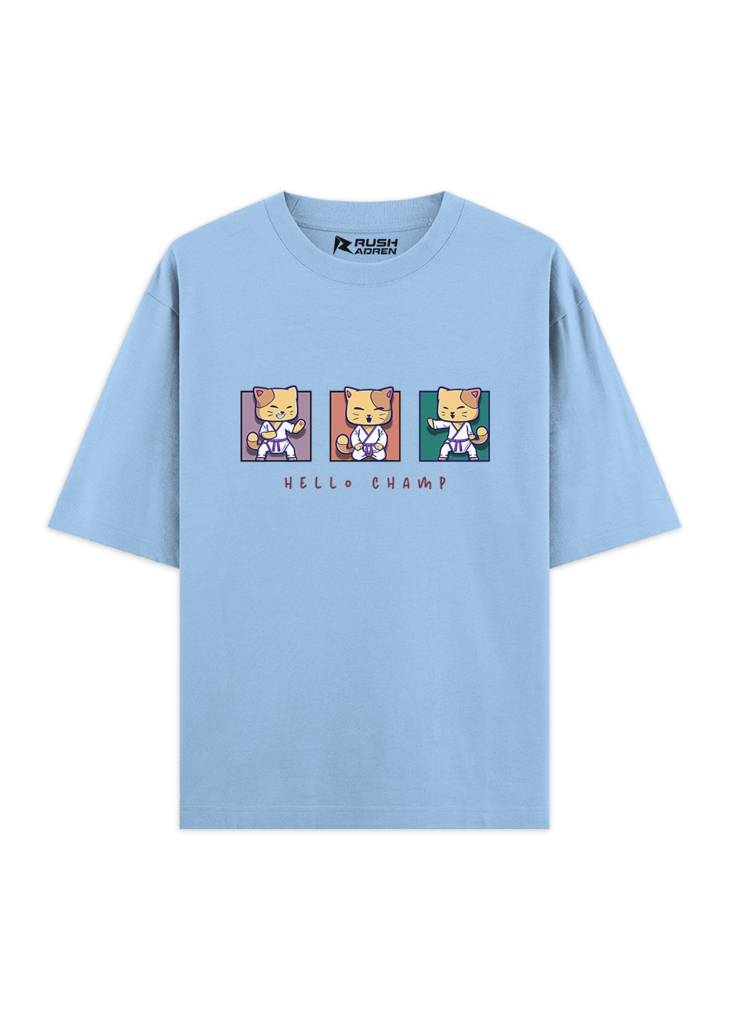 Hello Champ Karate Cat Oversized T-Shirt