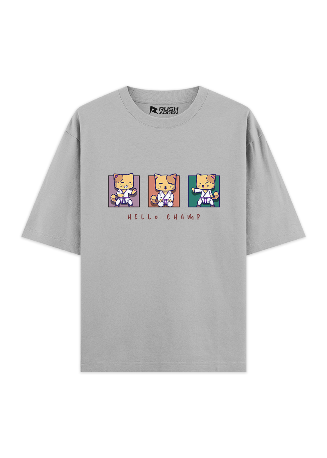 Hello Champ Karate Cat Oversized T-Shirt