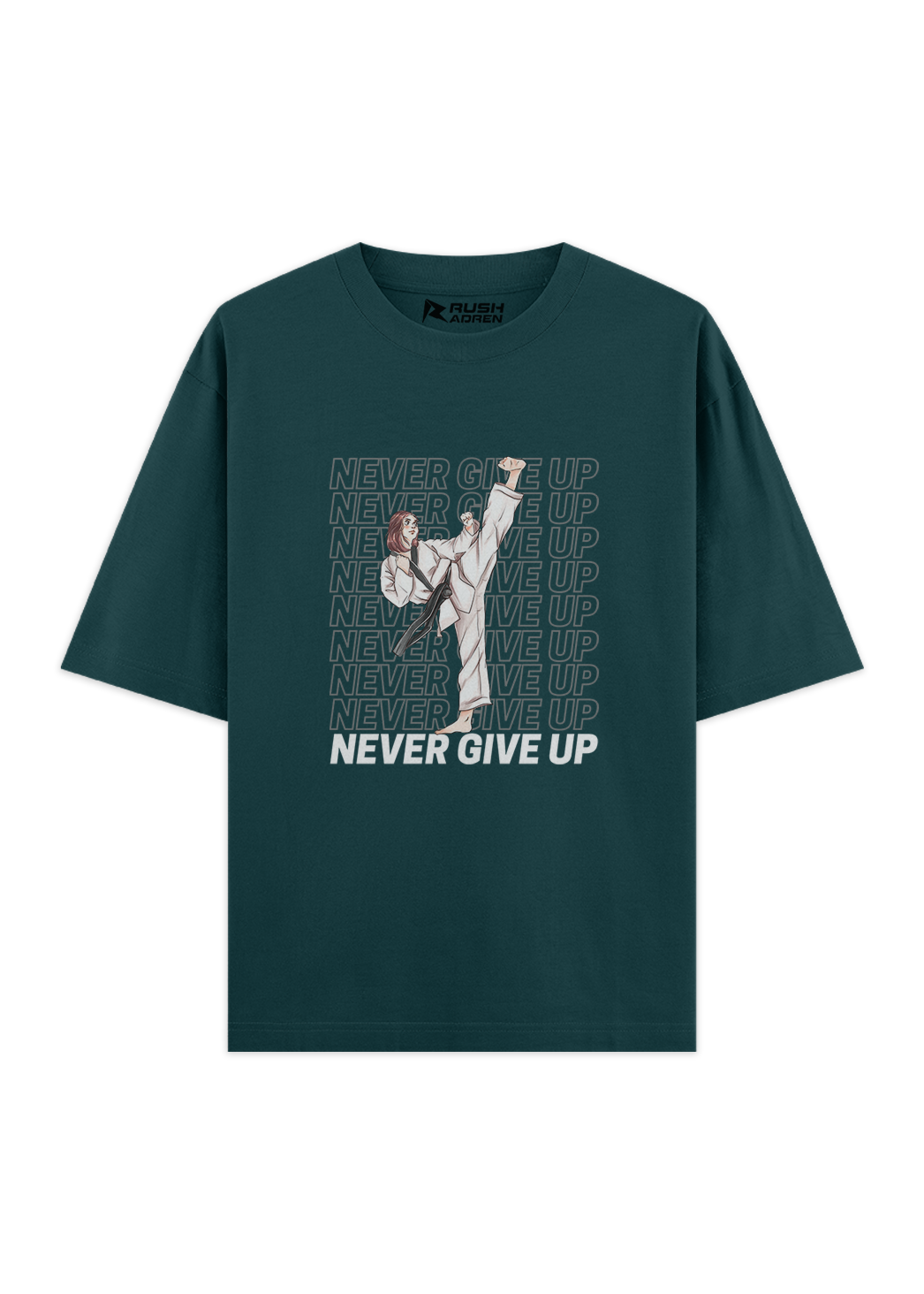 Karate Never Give Up Oversized T-Shirt