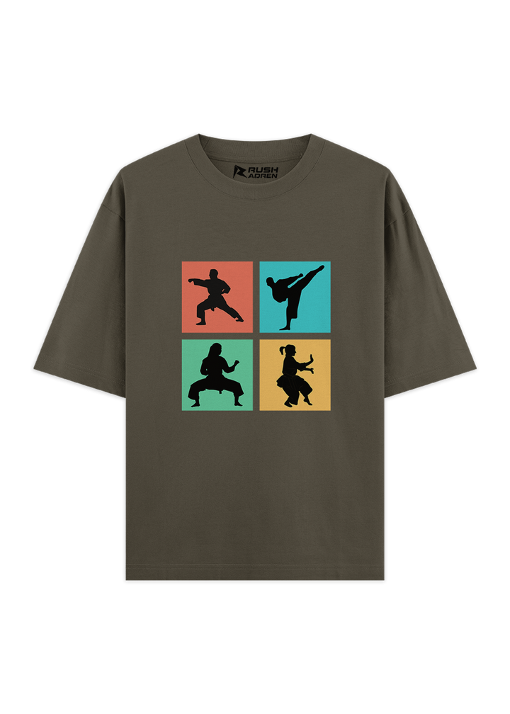 Pop Art Karate Moves Oversized T-Shirt