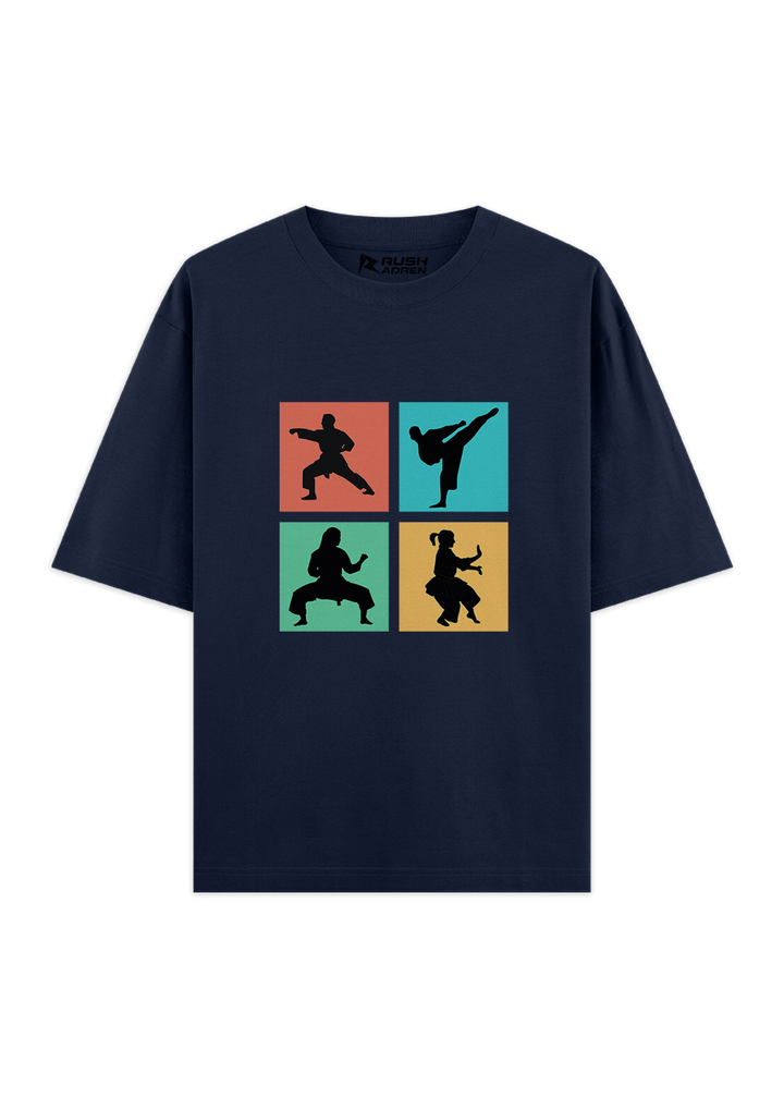 Pop Art Karate Moves Oversized T-Shirt