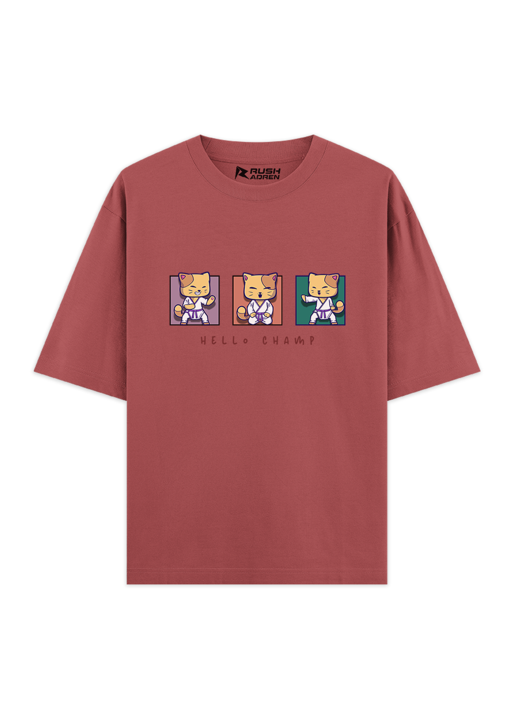 Hello Champ Karate Cat Oversized T-Shirt